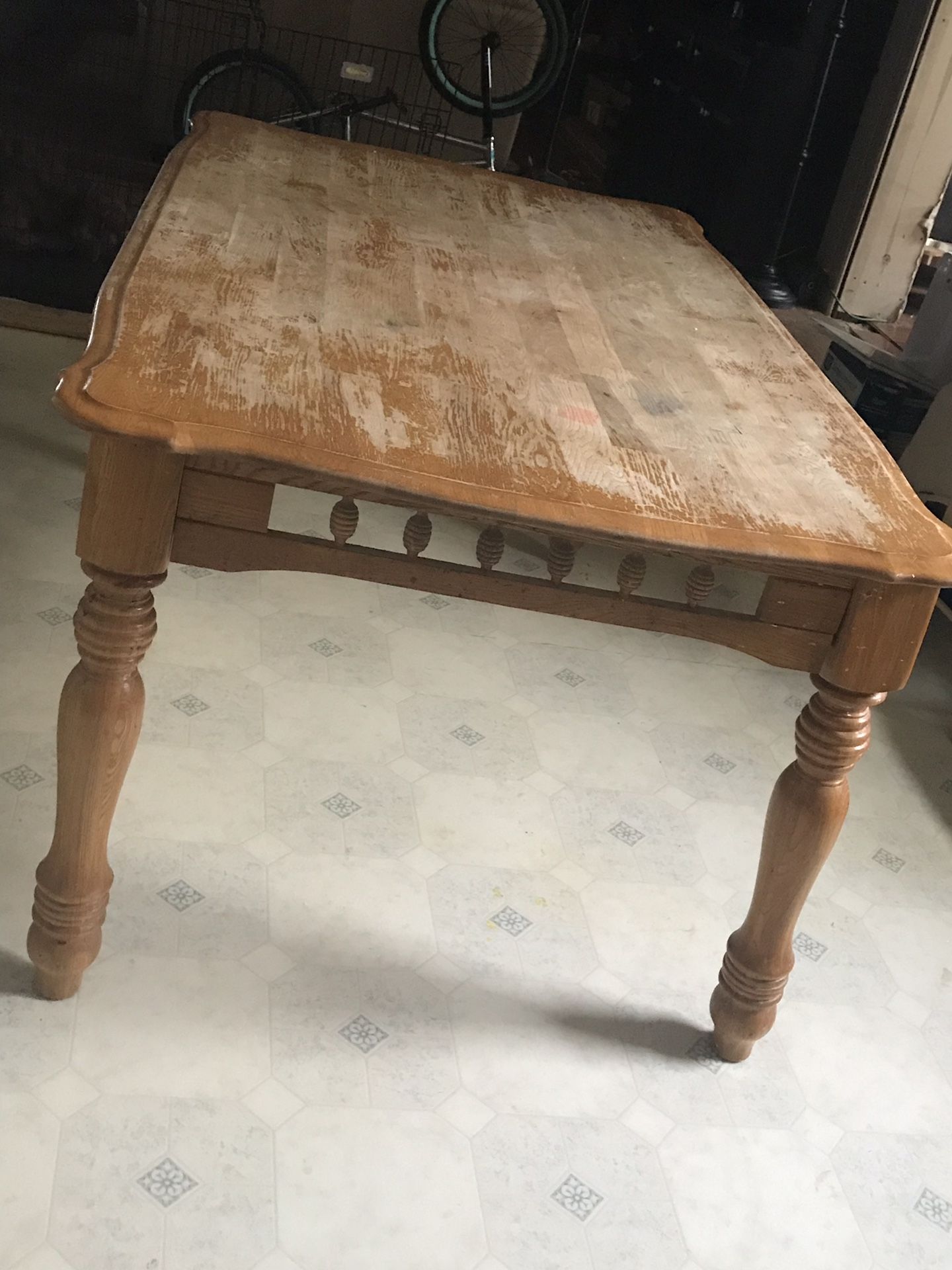 Solid wood dining table, need to be refinished