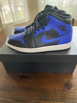 Jordan 1 Mid - Hyper Royal Tumbled Leather Sz 10