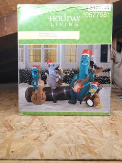 Inflatable Christmas Alligator Band Music Holiday Living