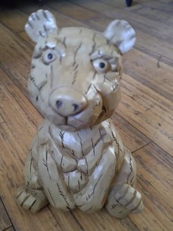 Wooden Bear Bank