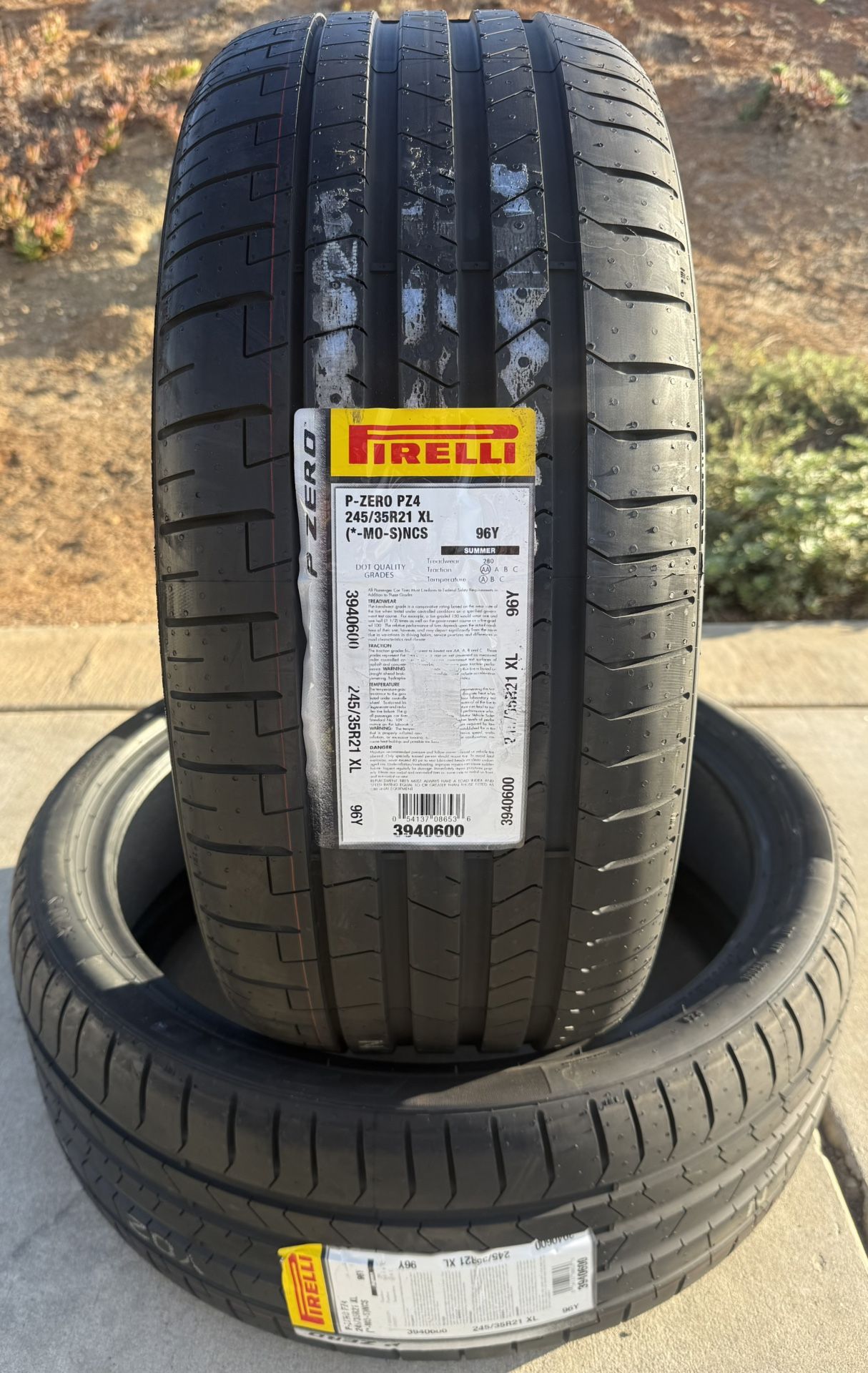 TWO BRAND NEW 245/35ZR21 Pirelli P Zero PZ4 Sport Noise Canceling Tires 245-35-21 245 35 21