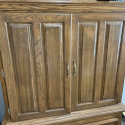 Handcrafted Armoire With Two Side Tables
