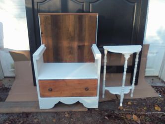 Bench conversion one drawer with accent table