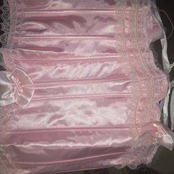 Baby Pink Lace /zip Corset New Small Halloween Costume  Please Read 