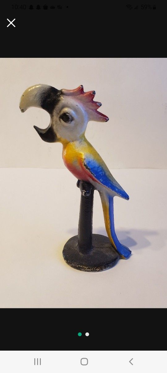 Parrot/Macaw Cast-Iron Bottle Opener Jimmy Buffet Parrot Head