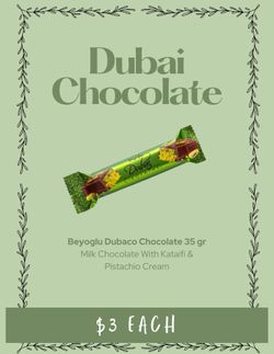 Beyoglu Dubaco Dubai Chocolate - Pistachio Kataifi Milk Chocolate Bar 35g