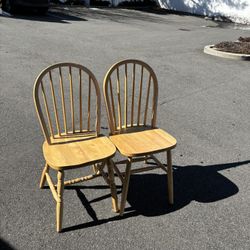 2 yellow solid wood ch