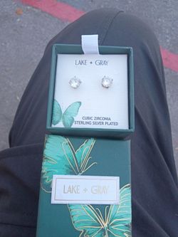 Cubic zirconia Sterling silver plated