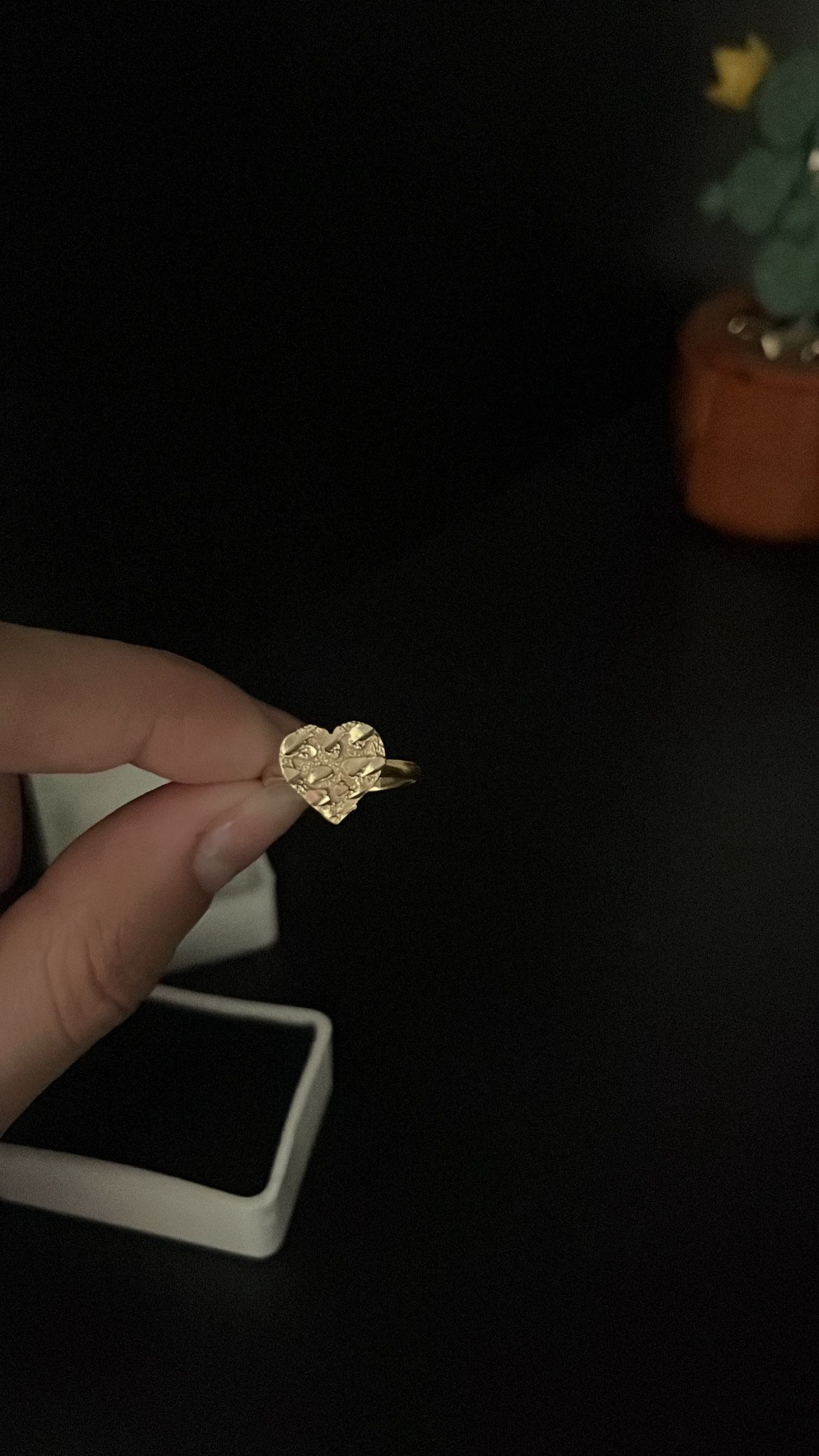 10k Gold Nugget Heart Ring