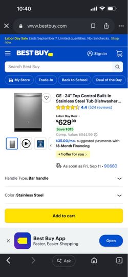 GE 24" Top Control Built-In Stainless Steel Dishwasher