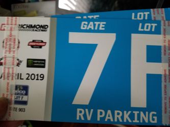 Richmond Nascar race camping pass lot f site 903