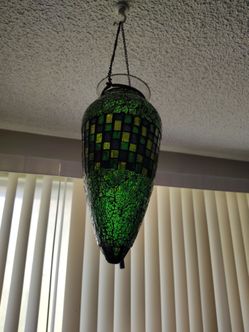 Vintage green hanging lantern