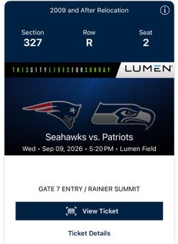 Aisle Pair of 2026-27 Seahawks Season Tickets (327 R)