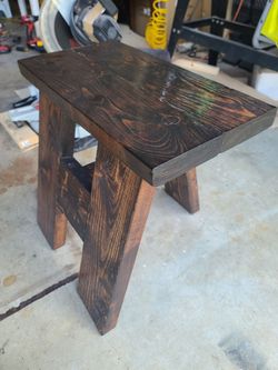 Rustic wooden stool