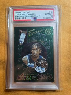 2021 Panini Illusions Anthony Edwards #13 (King of Cards - Emerald)