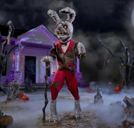 Giant Animated Halloween Evil Bunny Decoration