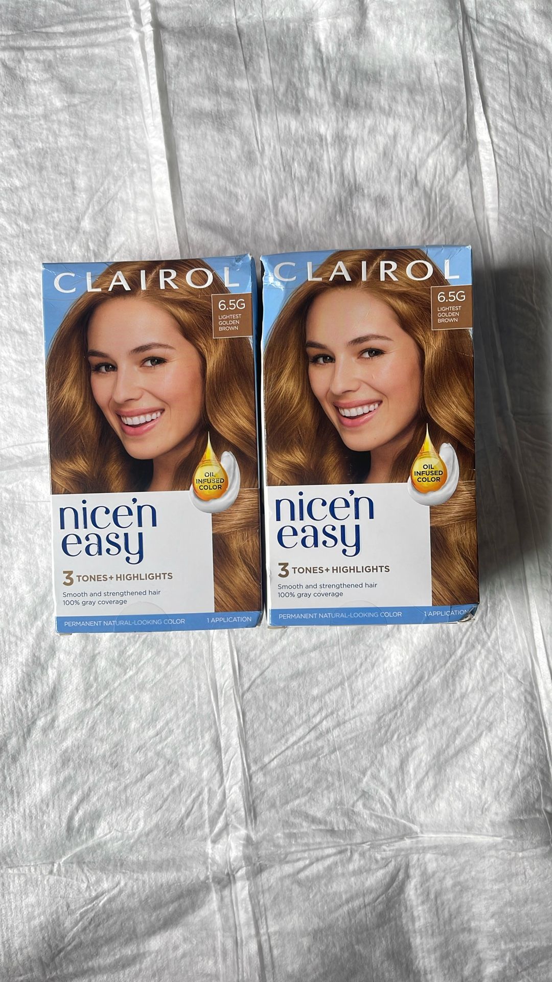 2 Boxes Hair Tints Clairol Lightest Golden Brown 6.5G Tone $10