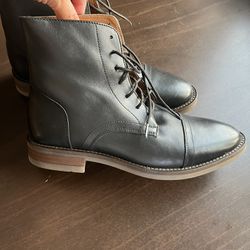 Men’s Black Leather Boots - 8.5  obo