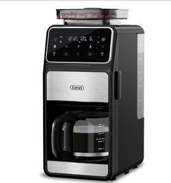 Used Gevi 10 Cup Drip Coffee Maker with Built-in Grinder, Grind & Brew Burr Combo Coffee Machine with Touch Screen, Programmable, 4-Hour Warm Plate, P