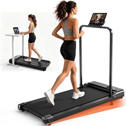 Brand New 2-in-1 Walking Pad Treadmill with Incline, Handle Bar & Remote – Home Office