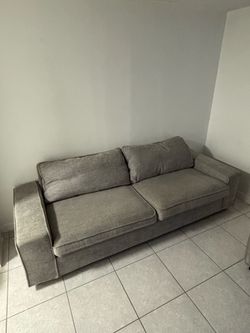 Grey Fabric Two-Cusion Sofa