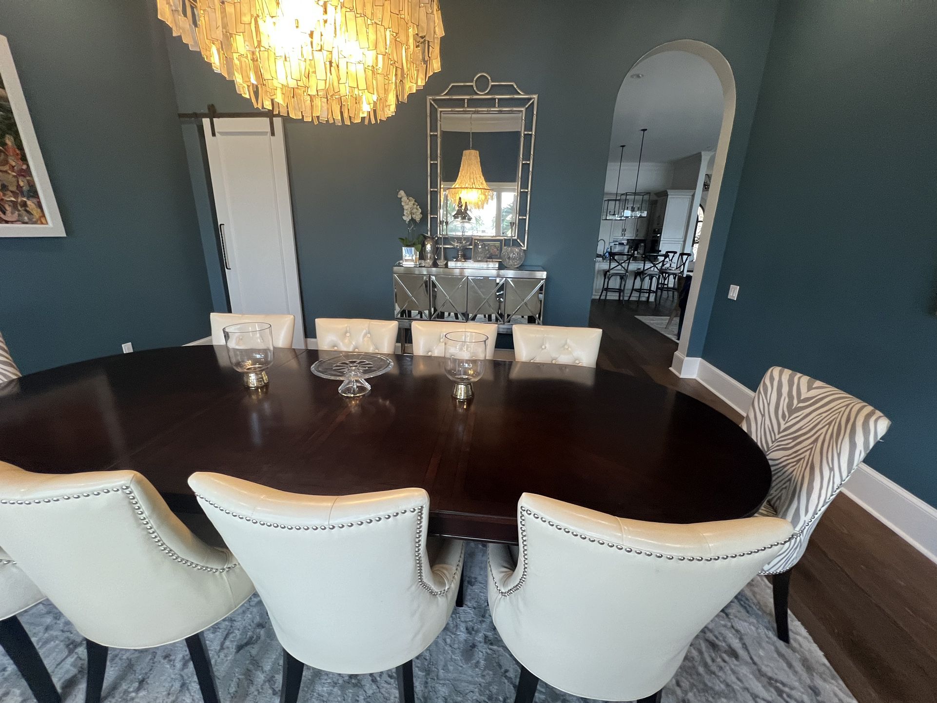 Martha Stewart dining table and 10 chairs 