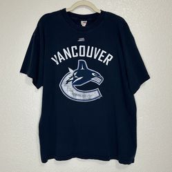 Vancouver Canucks Vintage Navy Blue Short Sleeves Men’s Tee