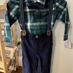 12 Month Boys Shirt, Bow tie, And Pants 