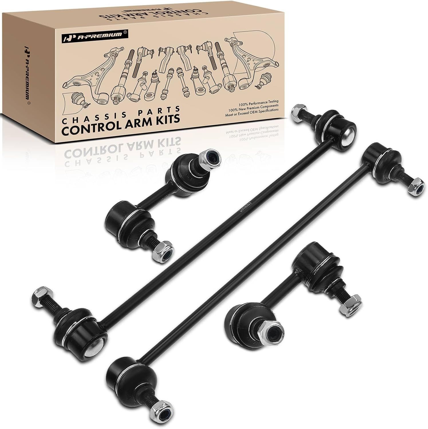 A-Premium Set of 4, Front & Rear Sway Bar Links Kit Stabilizer Bar Links