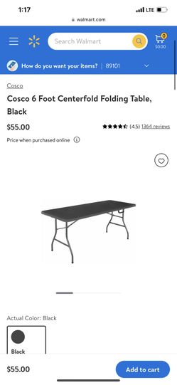Cosco 6’ Folding Table Black X2+ Spandex Cover X2