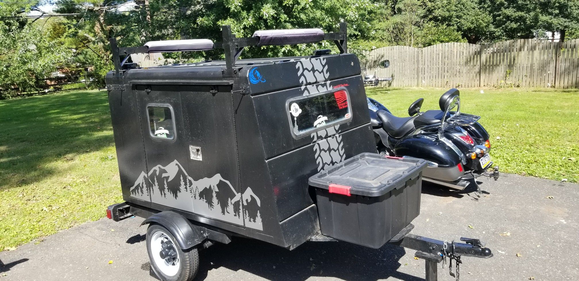 CUSTOM MOTORCYCLE CAR CAMPER TRAVEL TRAILER