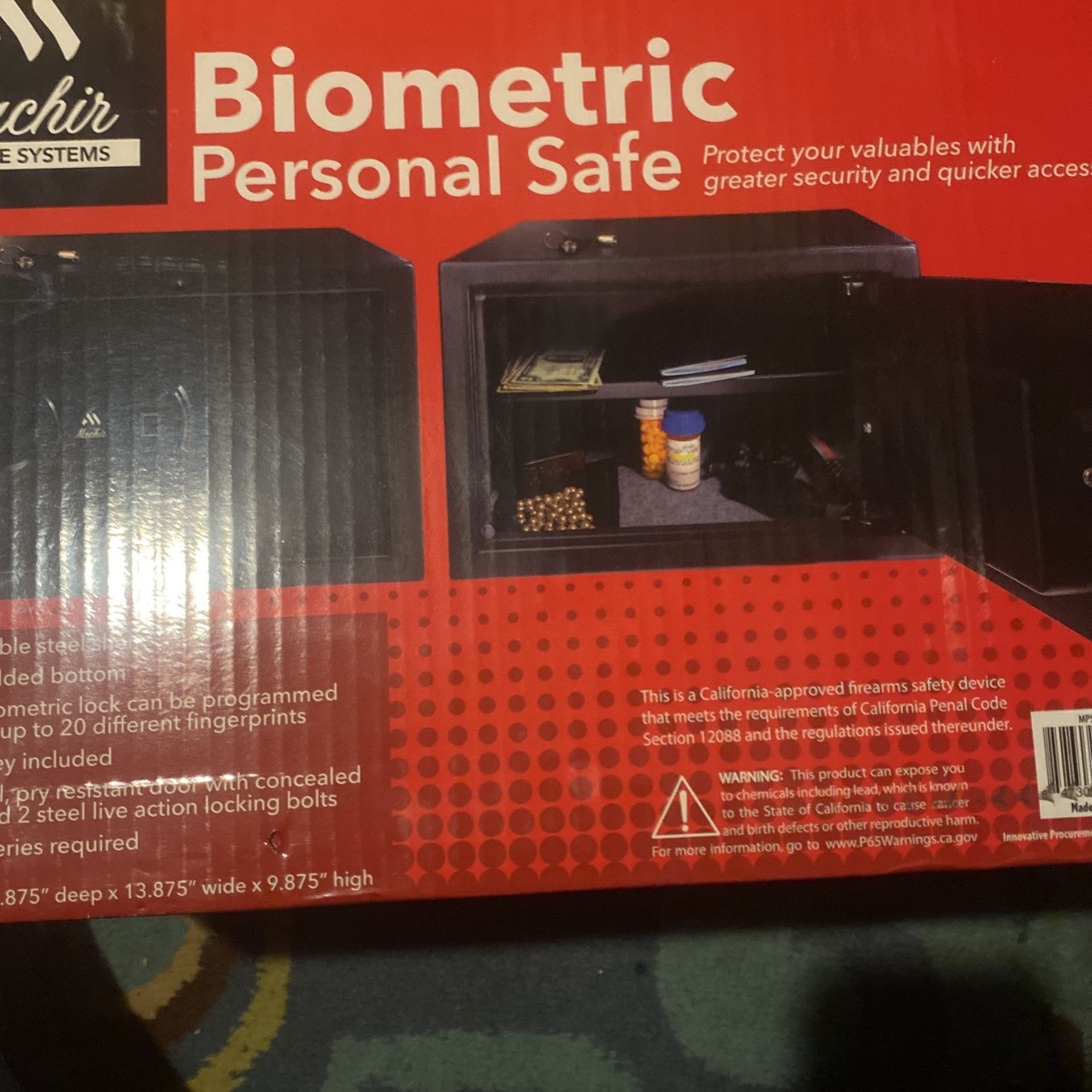 Biometric Personal Safe Brand New Never Opened