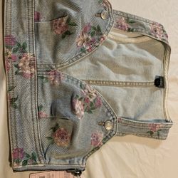 Floral Denim Crop Top 