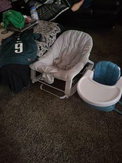 Baby bouncy seat and booster seat plus flies philly eagles authority jersey size large