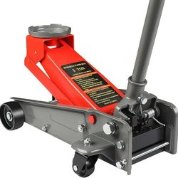 LARBANKE Fast Lift 3 Ton Floor Jack,6600 LBS Heavy Duty Hydraulic Floor Jack with Wheels,Lift Range:5.31'' -18.11'',Carbon Steel Material, Red