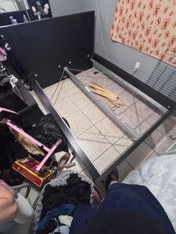 Dark brown full size bed frame need gone asap