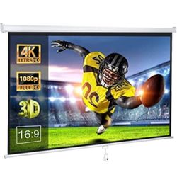 Projector Screen Pull Down 100 Inch
16:9 HD Projection Screen Folding Home
Theater Portable Indoor Outdoor Movie Screen