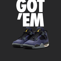 Air Jordan 4 Retro OG Imperial Purple LAKERS Size 6Y