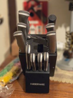 Farberware stamped stainless steel knife block set