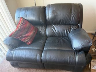 2 Leather chocolate color double/ couple recliner seats, like new