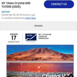 65" Samsung Smart TV 