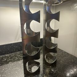 Two IKEA Stainless Steel Wine Racks