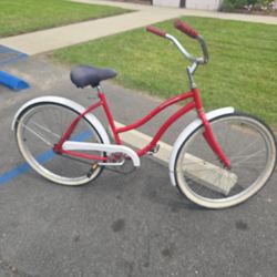 26" Red Beach Cruiser  Ready To Ride
