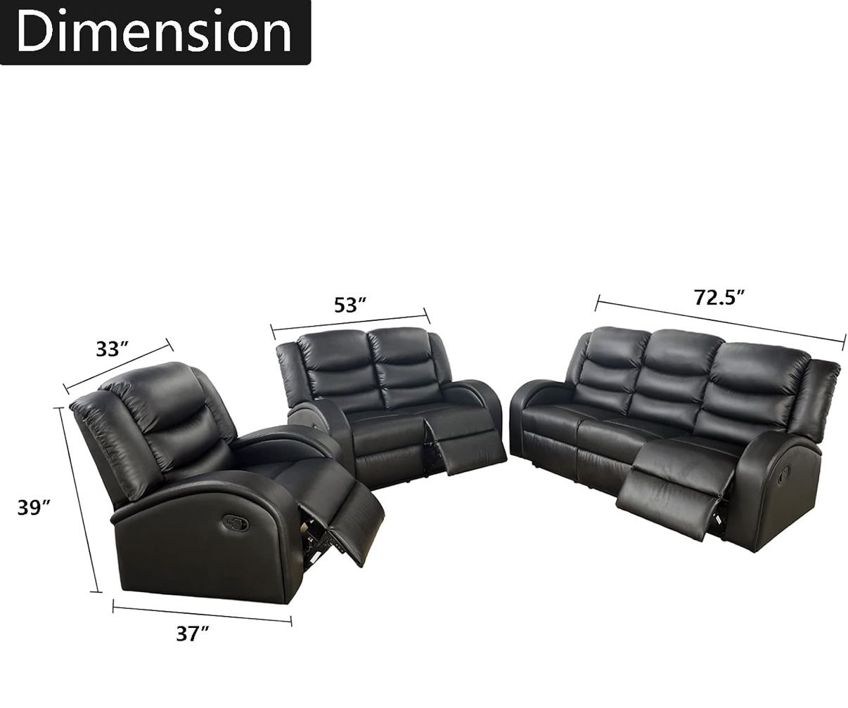 New Reclining Couch 3-Pc Set — Sofa • Loveseat • Chair