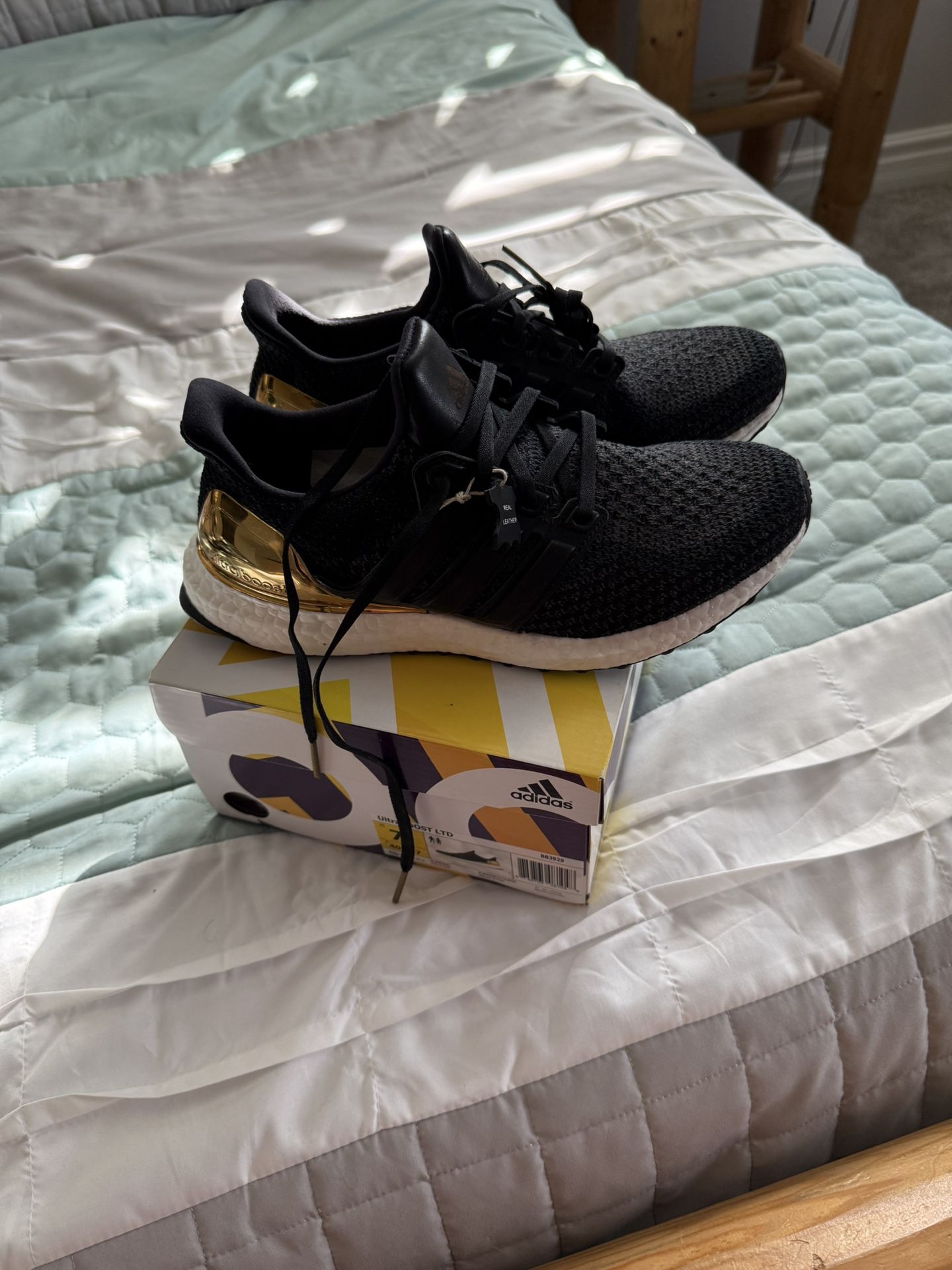 Brand New Adidas Ultra Boost LTD Black And Gold Men's Shoes