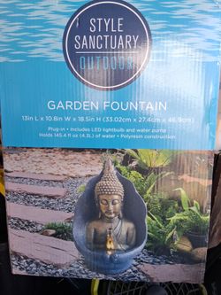 Style Sanctuary Outdoor Buddha Garden Fountain