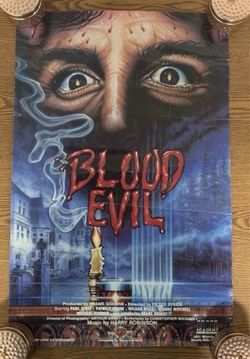 Blood Evil 1985 Horror Slasher VHS Movie Poster Academy Home Entertainment RARE!