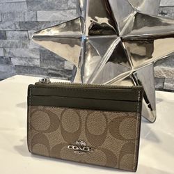 COACH - Mini Skinny Women's Leather ID/Card Coin Case Key Wallet 