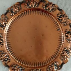 Copper Round Tray Wall Deco Serving Tray Candle Holder made in the USA