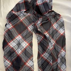 Scarf - Navy With Red Plaid